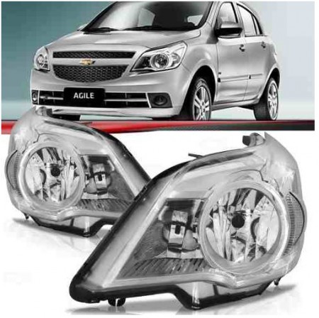 Farol Agile 2009 2010 2011 2012 2013 Montana Máscara Cromada.